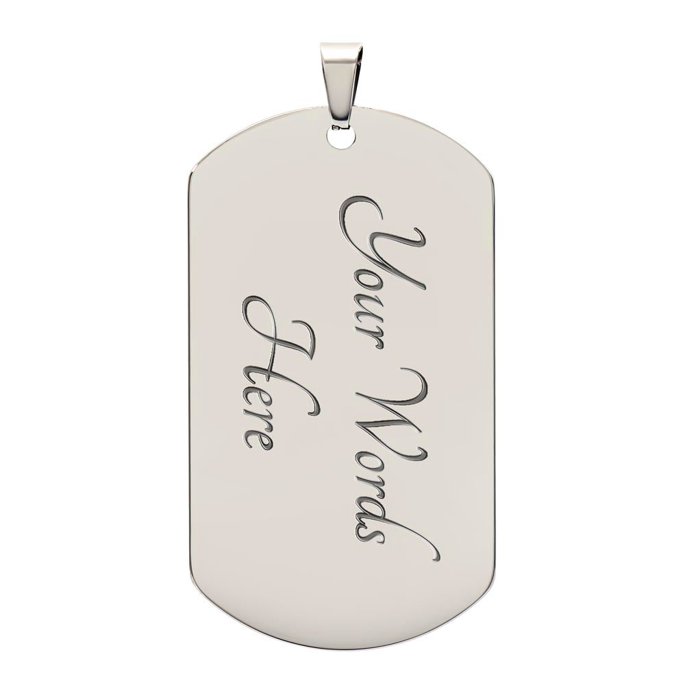 Luxury Military Necklace: 24" (61cm) with upgraded clasp Dog Tag: 28.5mm x 51mm