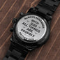 Timeless Elegance: Engraved Black Chronograph Watch for Men - A Durable and Personalized Gift