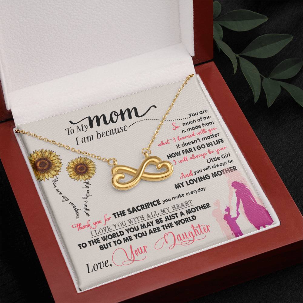 Gift card with a endless love necklace pendant - looks like a side ways eight