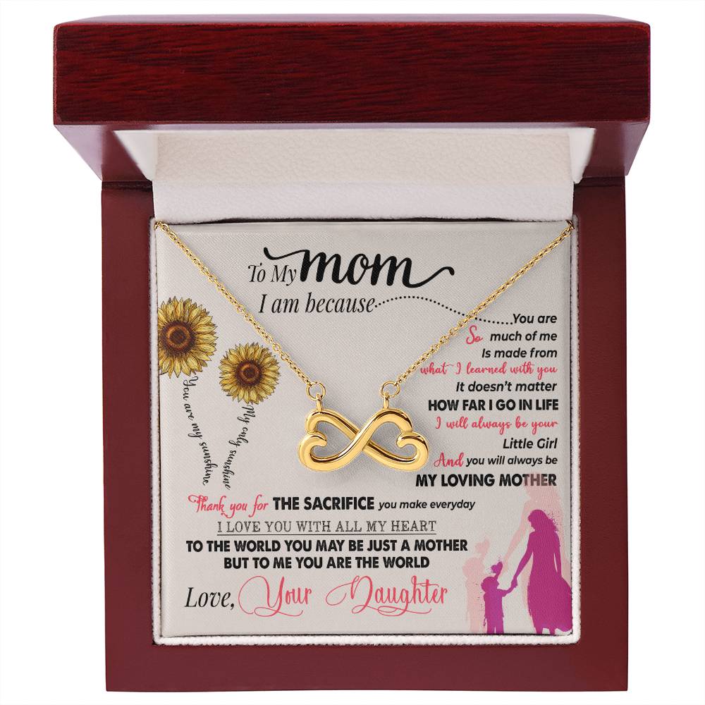 Gift card with a endless love necklace pendant - looks like a side ways eight