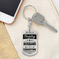 Husband - Dogtag Key Chain, Anniversary Keychain, Birthday Keychain for Him, Husband Soulmate Gift, Custom Husband Gift, Engraved Dog Tag