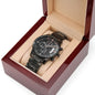 Timeless Elegance: Engraved Black Chronograph Watch for Men - A Durable and Personalized Gift