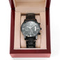 Timeless Elegance: Engraved Black Chronograph Watch for Men - A Durable and Personalized Gift