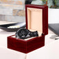 Timeless Elegance: Engraved Black Chronograph Watch for Men - A Durable and Personalized Gift