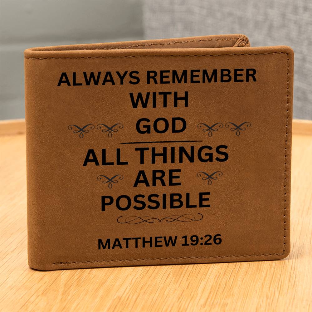 Men's Graphic leather - Gift Wallet - All Things Are Possible