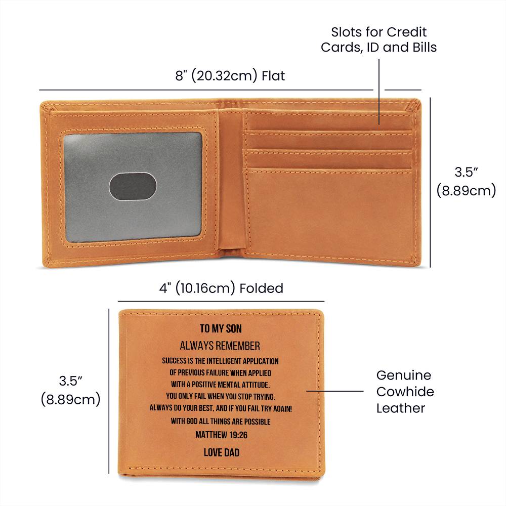Son - Wallet - You Only Fail When You Stop Trying
