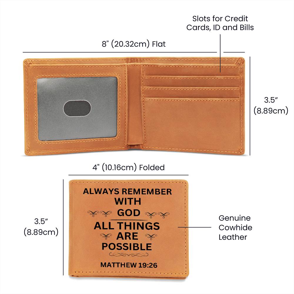 Men's Graphic leather - Gift Wallet - All Things Are Possible