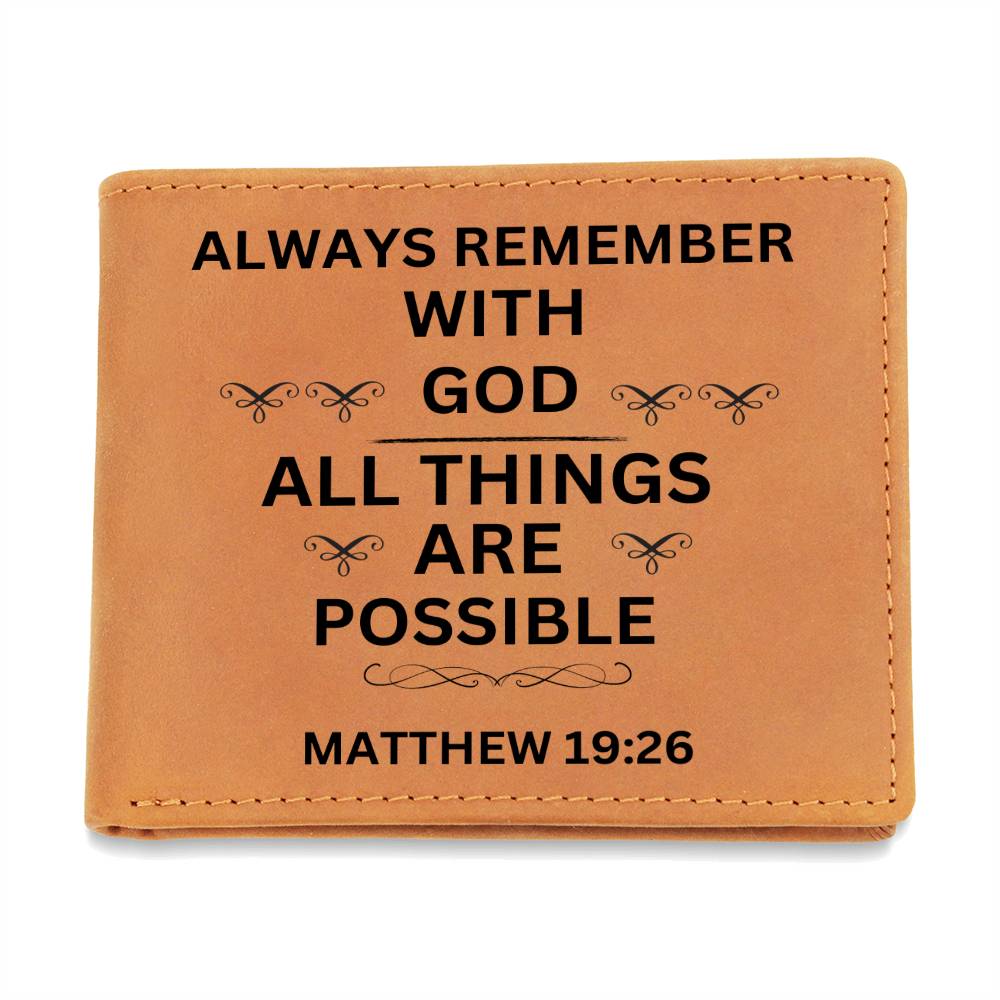 Men's Graphic leather - Gift Wallet - All Things Are Possible