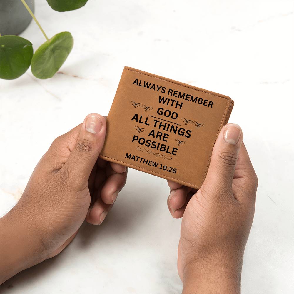 Men's Graphic leather - Gift Wallet - All Things Are Possible