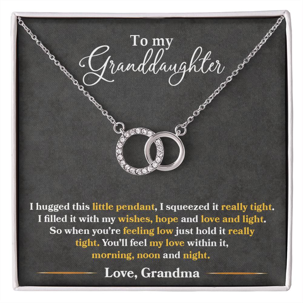 gift card with 14k white gold finish over stainless steel perect pair pendant neckalce Two circles together