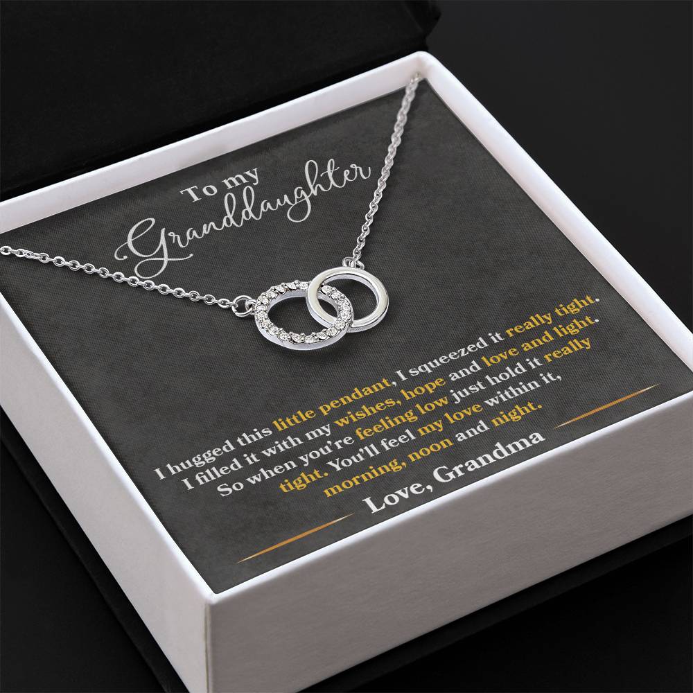 gift card with 14k white gold finish over stainless steel perect pair pendant neckalce Two circles together