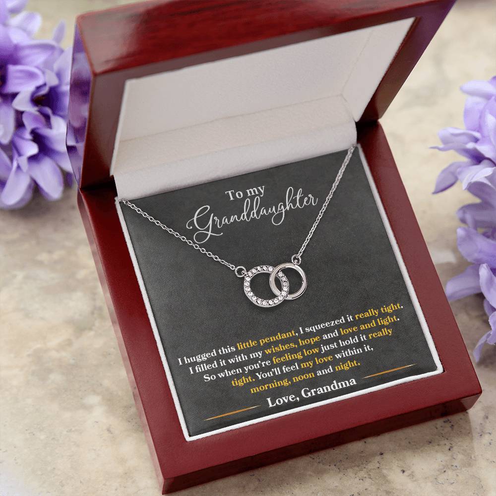 gift card with 14k white gold finish over stainless steel perect pair pendant neckalce Two circles together