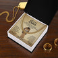Gift card for a son with a cuban Link Chain made from 14K Yellow Gold Finish over stainless steel