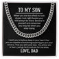 Men's necklace on a gift card, crafted from polished stainless steel, featuring a chain width of 5 mm, adjustable length of 18 to 22 inches, weighing 28.5 grams, with a parrot clasp.