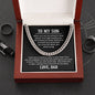 Men's necklace on a gift card, crafted from polished stainless steel, featuring a chain width of 5 mm, adjustable length of 18 to 22 inches, weighing 28.5 grams, with a parrot clasp.
