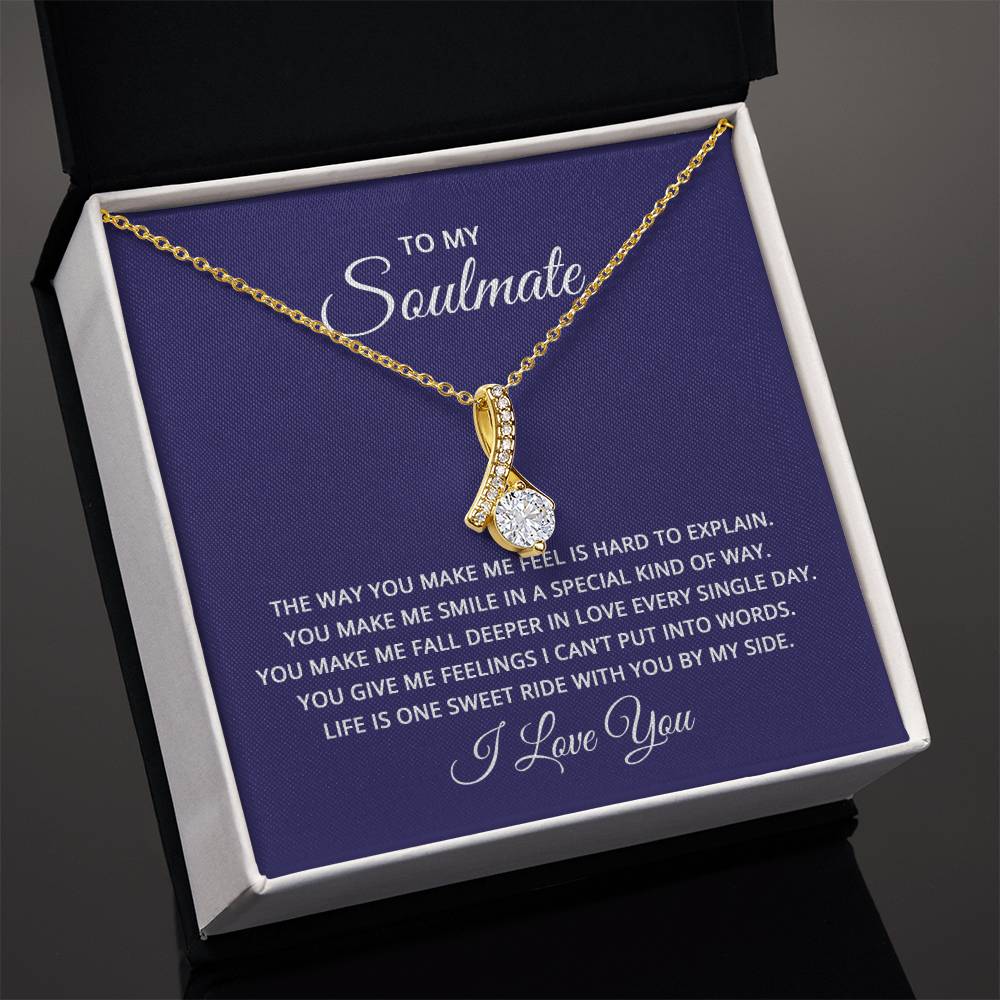 18k yellow gold finish over stainless steel necklace on a gift card, showcasing a 7mm cubic zirconia pendant, measuring 0.8 inches in height and 0.4 inches in width, with an adjustable chain from 18 to 22 inches.