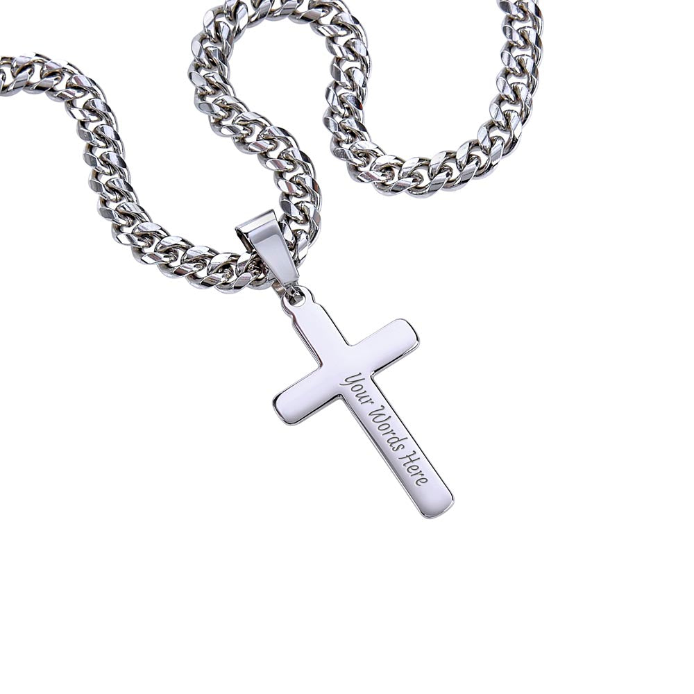 Gift card for a son with a cuban Link Chain made from stainless steel
