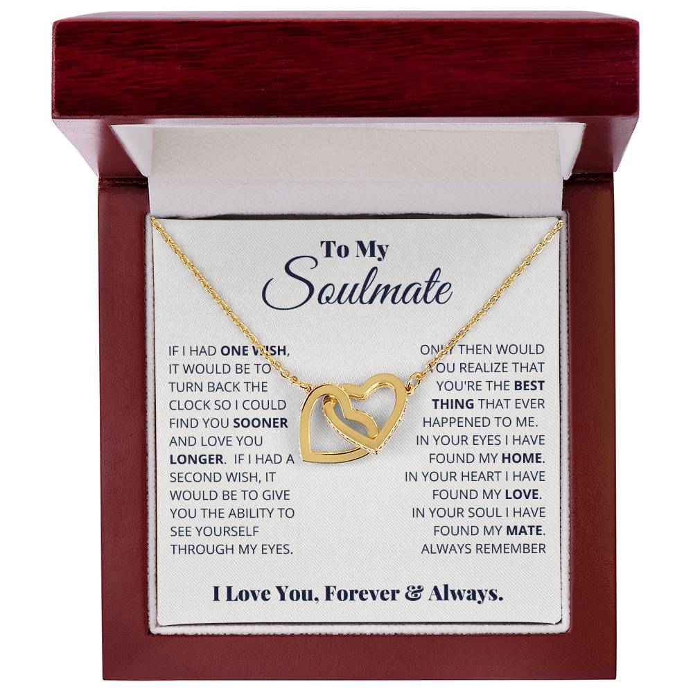 gift card with interlocking hearts necklace for a soulmate