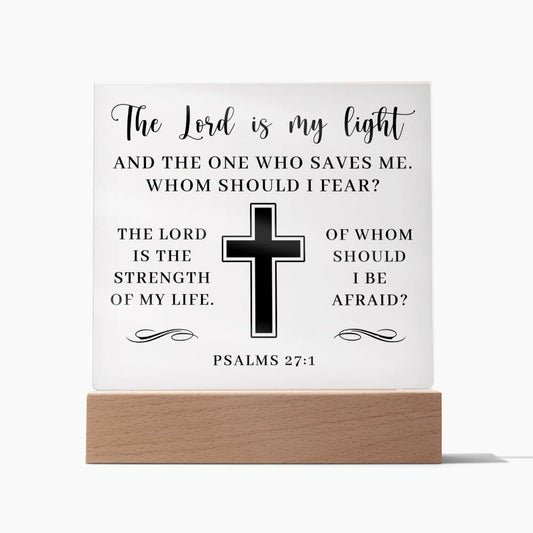 The Lord Is My light Acrylic Plaque, - Night light Or Desk Top Plaque