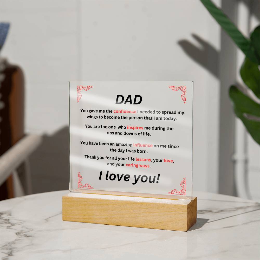 Acrylic Dad Plaque, gift