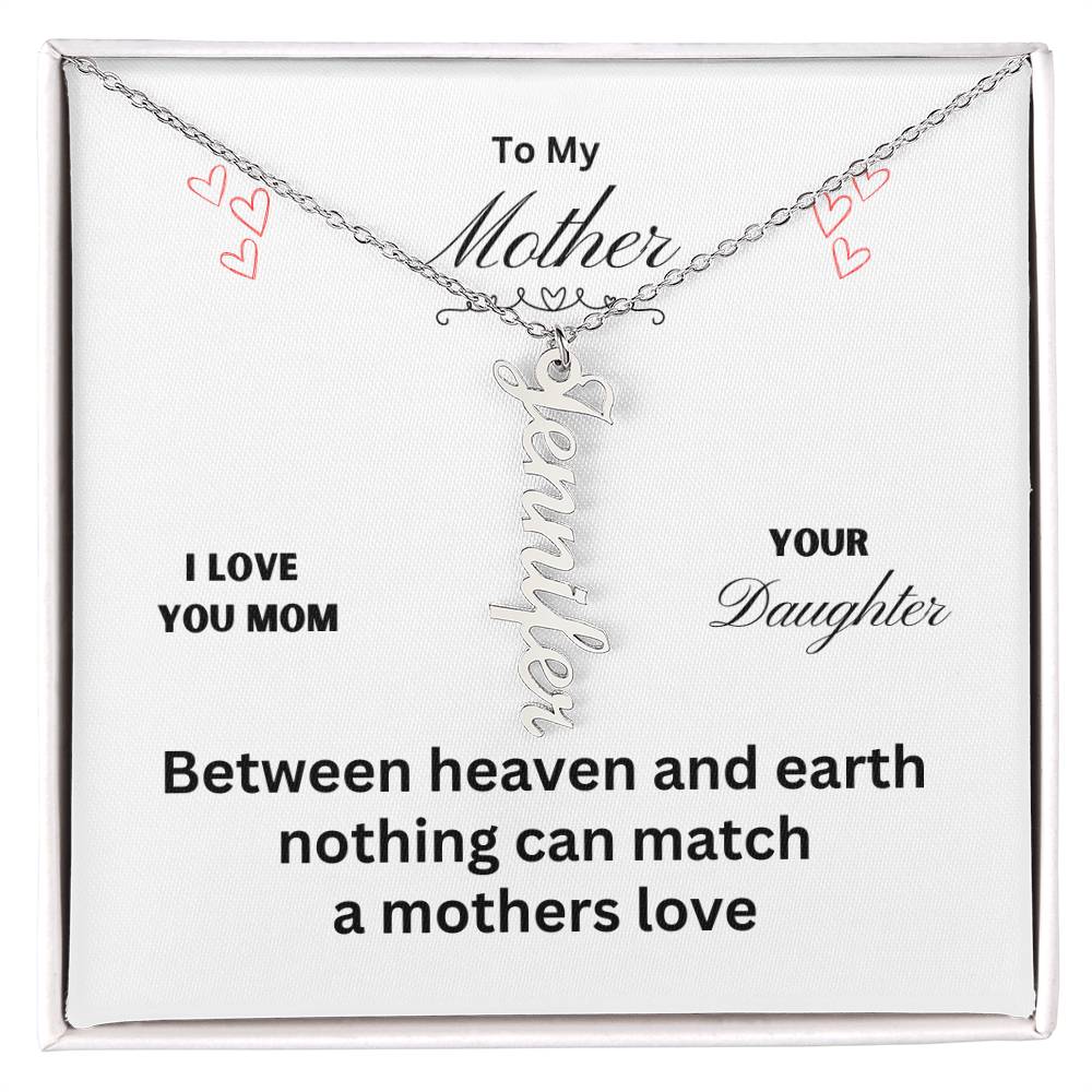 Mother - Between Heaven and Earth, Charm Names Necklace, Gift For Mom Holiday present, Anniversary, Or Birthday Gift