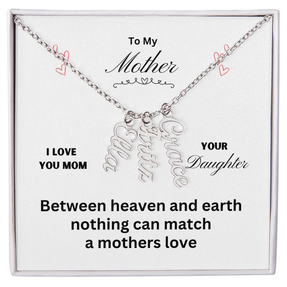 Mother - Between Heaven and Earth, Charm Names Necklace, Gift For Mom Holiday present, Anniversary, Or Birthday Gift