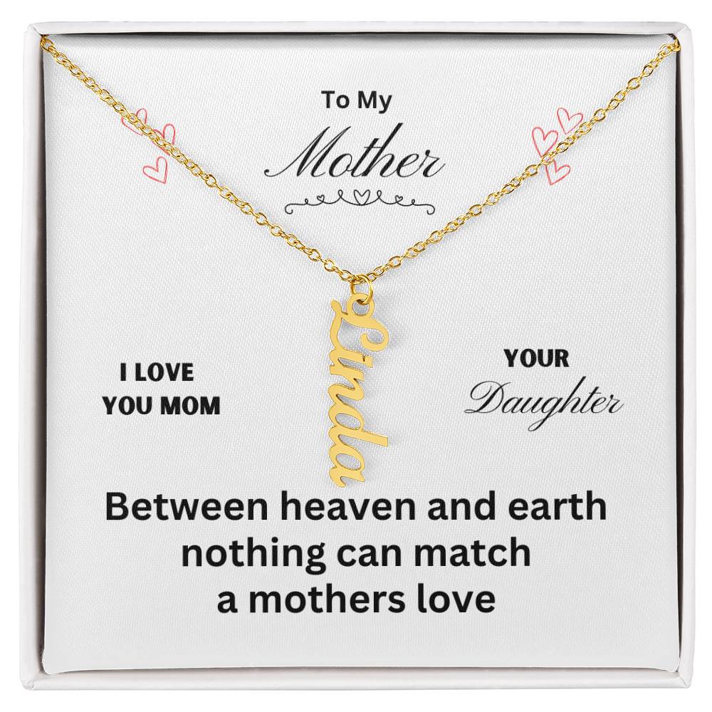 Mother - Between Heaven and Earth, Charm Names Necklace, Gift For Mom Holiday present, Anniversary, Or Birthday Gift