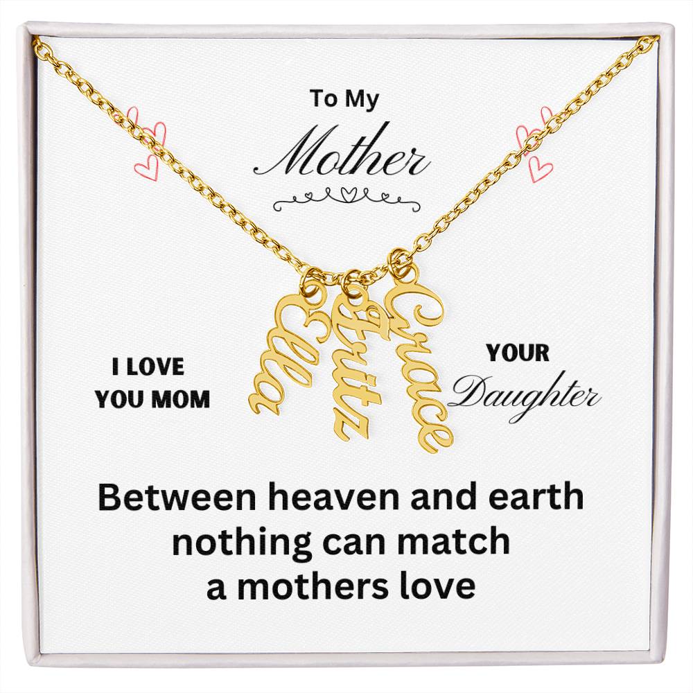 Mother - Between Heaven and Earth, Charm Names Necklace, Gift For Mom Holiday present, Anniversary, Or Birthday Gift