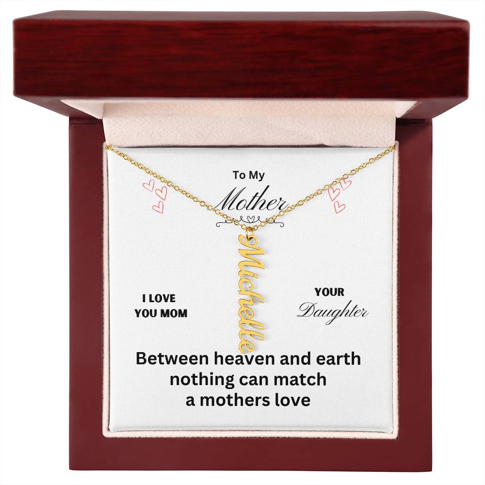 Mother - Between Heaven and Earth, Charm Names Necklace, Gift For Mom Holiday present, Anniversary, Or Birthday Gift