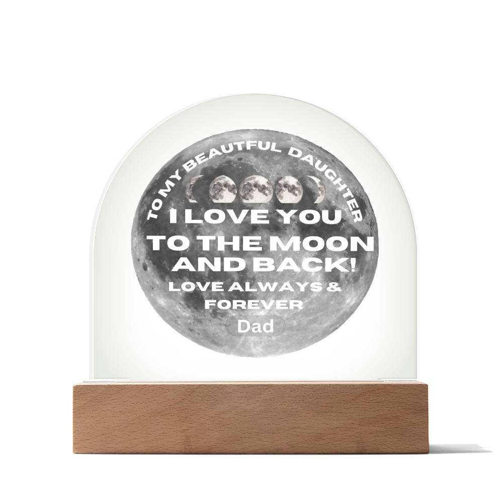 Daughter - I Love You To The moon | Gift to daughter from Dad