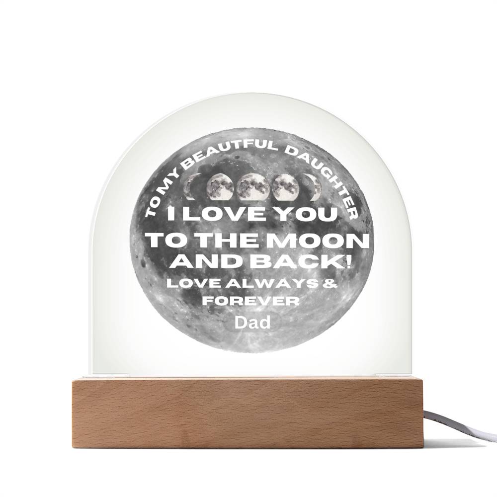 Daughter - I Love You To The moon | Gift to daughter from Dad