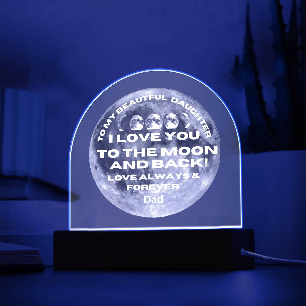 Daughter - I Love You To The moon | Gift to daughter from Dad