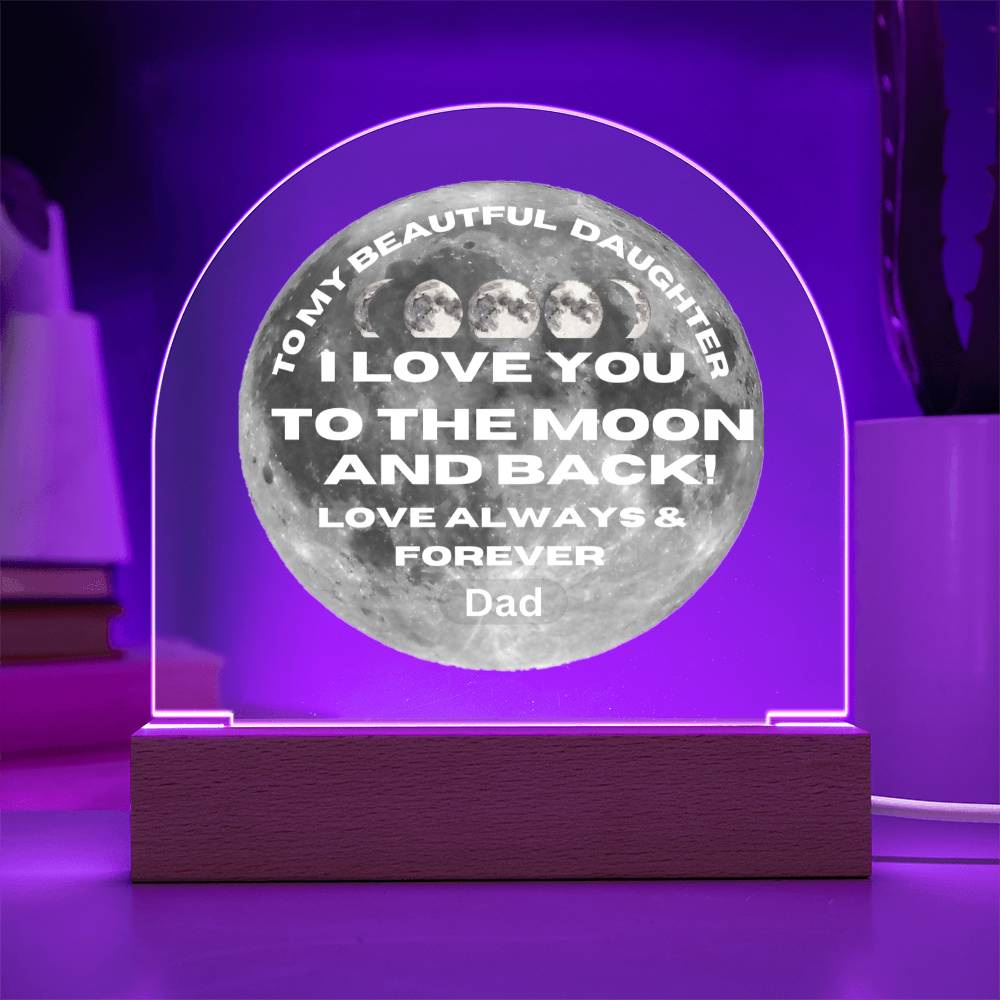 Daughter - I Love You To The moon | Gift to daughter from Dad