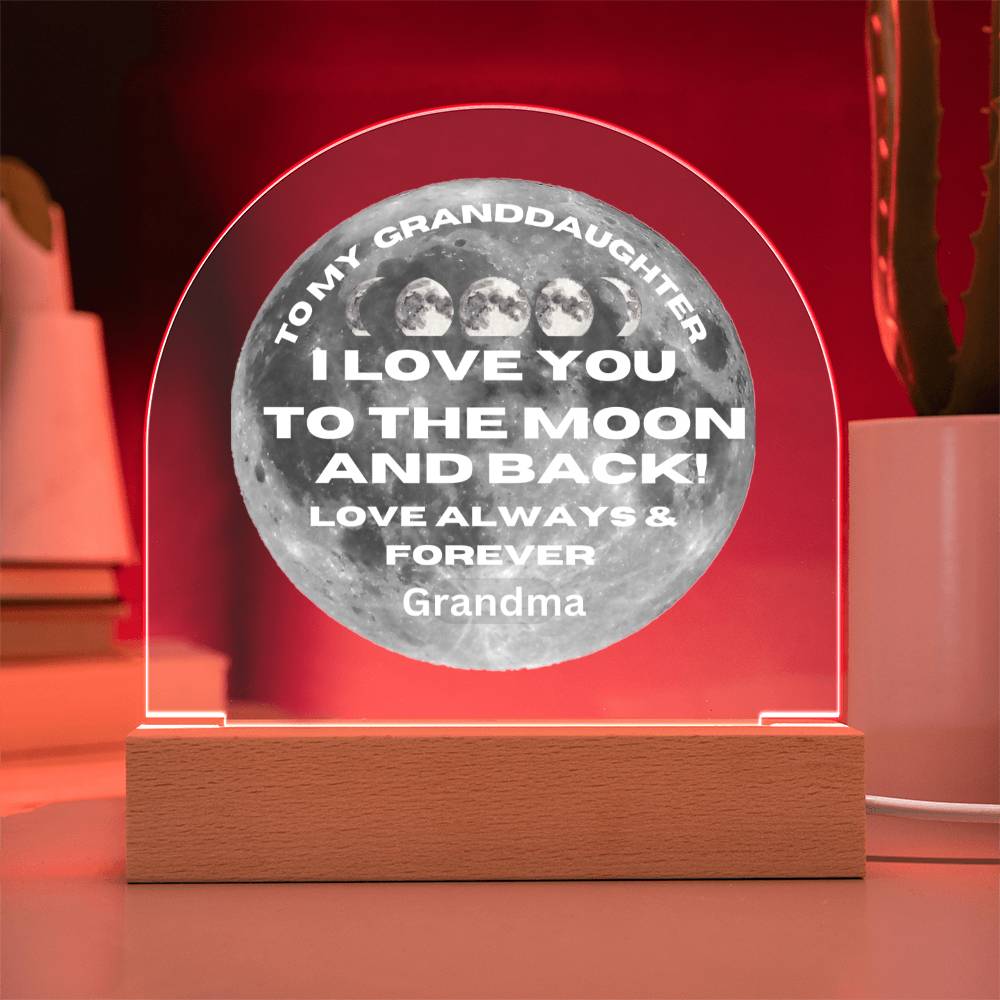 Granddaughter - I Love You To The Moon And Back, Granddaughter gift from Grandma