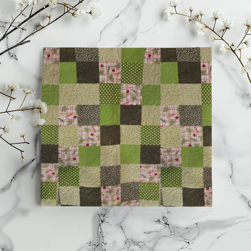 Green Patchwork Quilt classic pillow