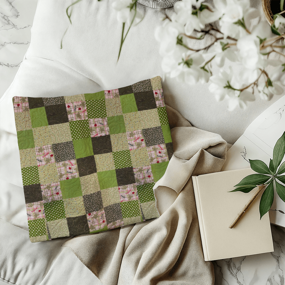 Green Patchwork Quilt classic pillow
