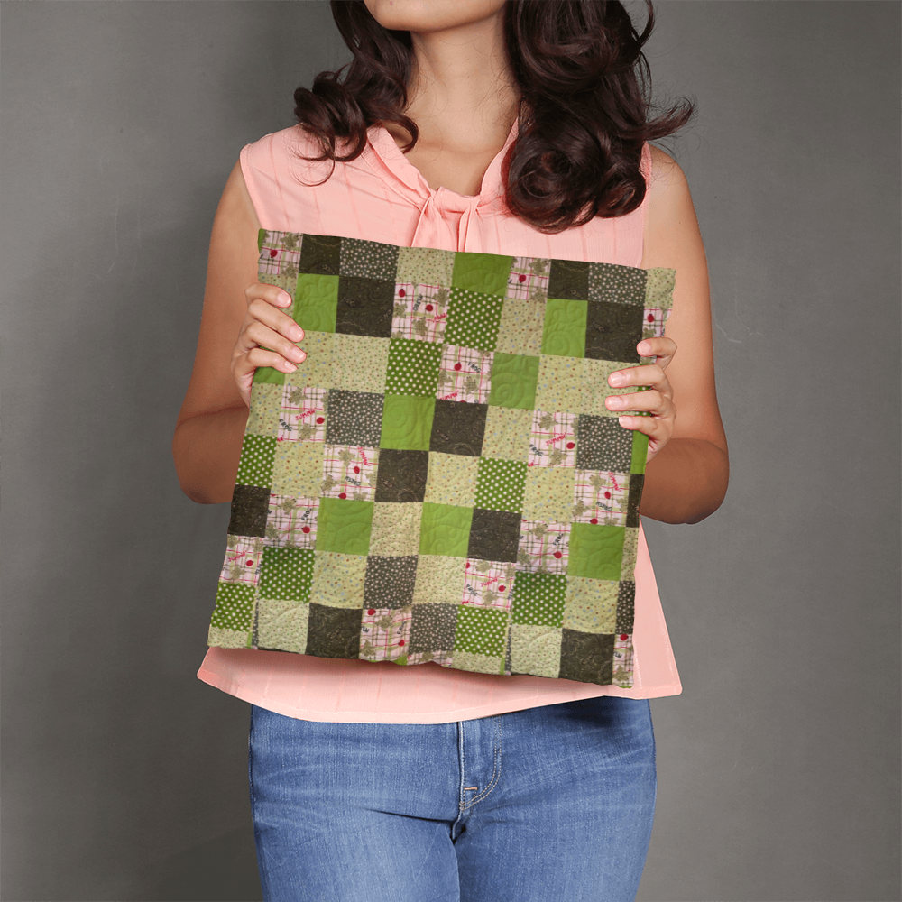 Green Patchwork Quilt classic pillow