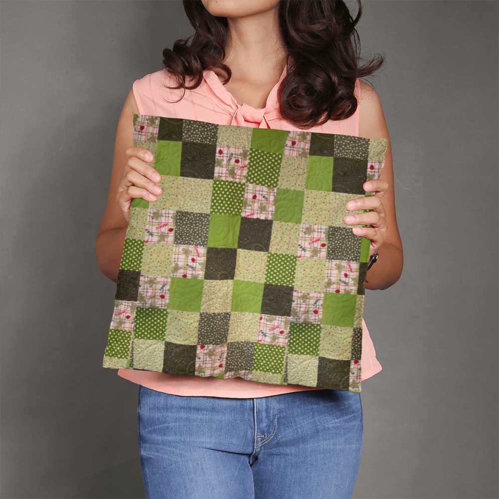 Green Patchwork Quilt classic pillow