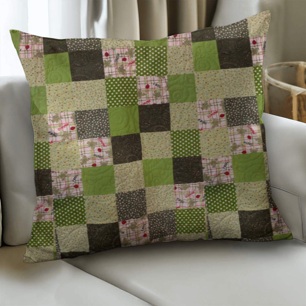 Green Patchwork Quilt classic pillow
