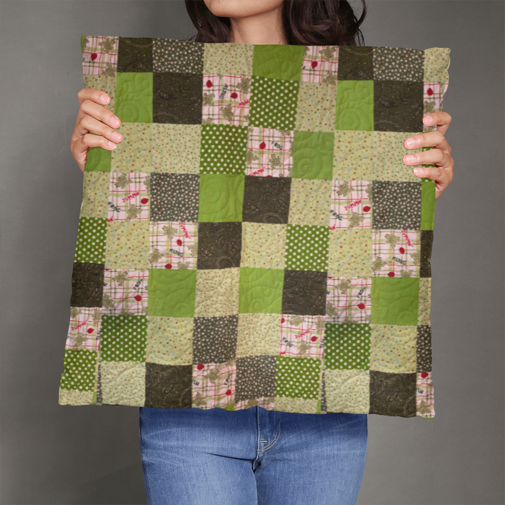 Green Patchwork Quilt classic pillow