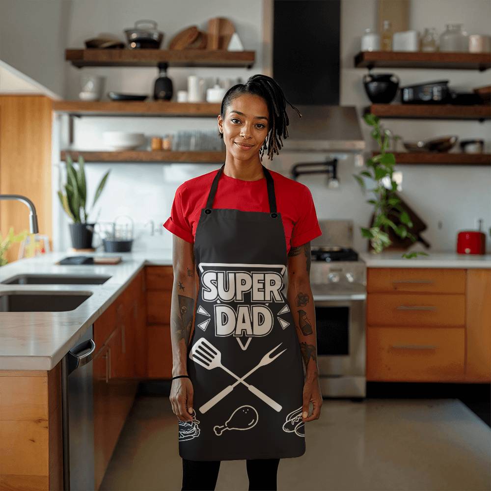 Super Dad Grill Apron: Fire Up the Fun, and choose the dipping sauce! Dad will love this "Super Dad" apron - Get Yours today!