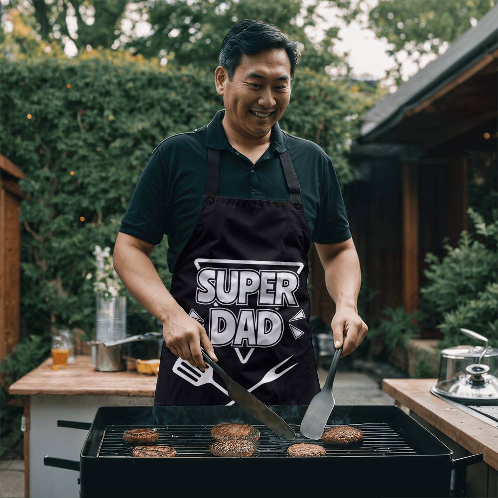 Super Dad Grill Apron: Fire Up the Fun, and choose the dipping sauce! Dad will love this "Super Dad" apron - Get Yours today!