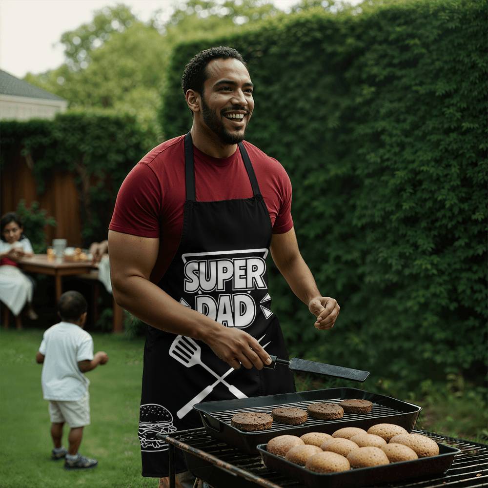 Super Dad Grill Apron: Fire Up the Fun, and choose the dipping sauce! Dad will love this "Super Dad" apron - Get Yours today!