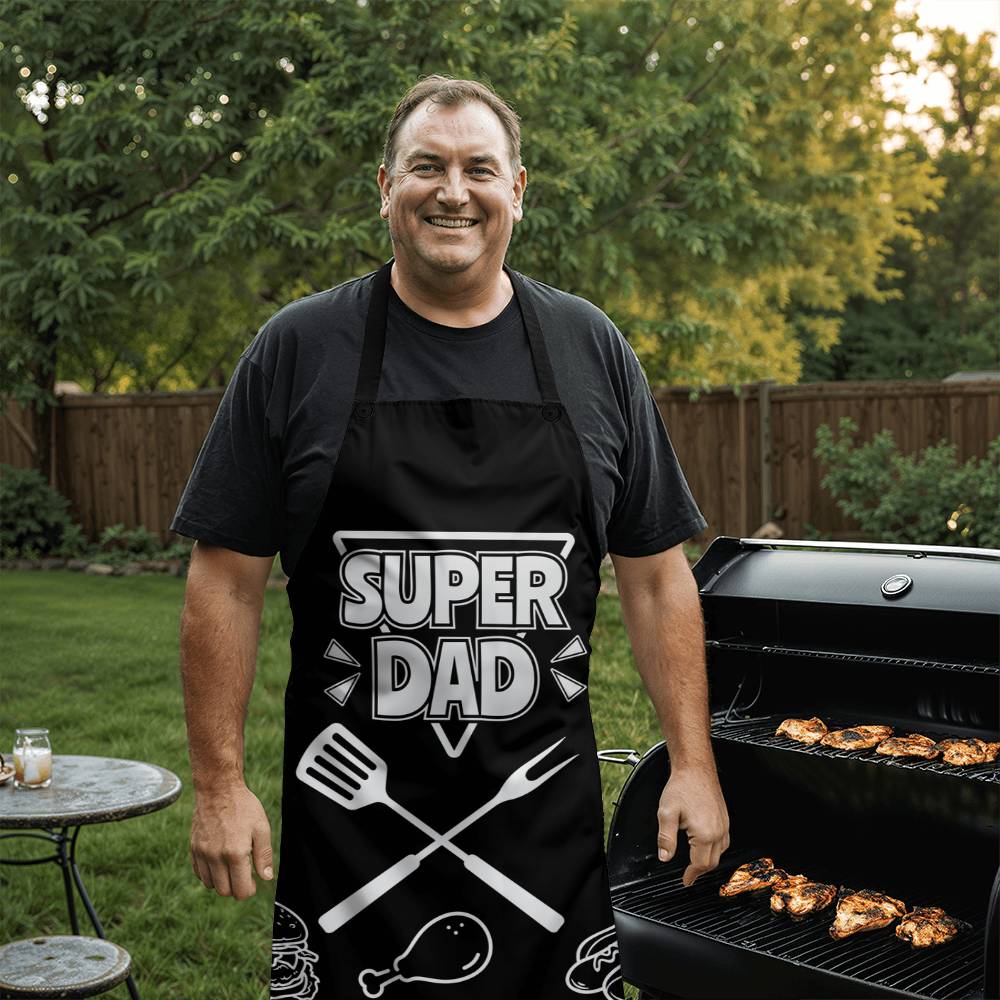 Super Dad Grill Apron: Fire Up the Fun, and choose the dipping sauce! Dad will love this "Super Dad" apron - Get Yours today!