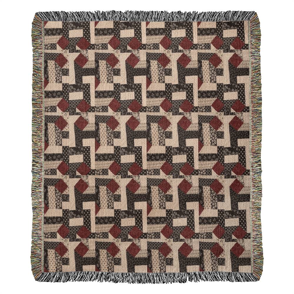#3 Heirloom artwork woven blanket portrait 4 quadrants jpg