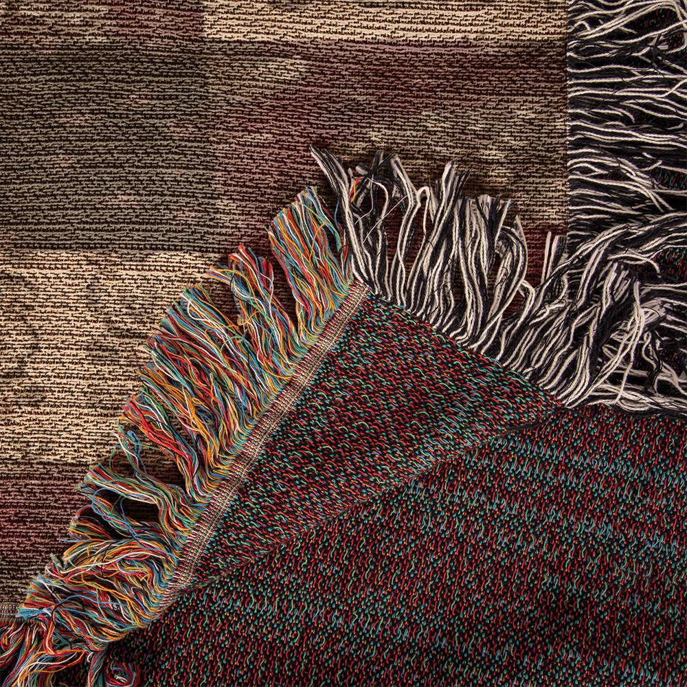 Beautiful Quilt Pattern on This Heirloom Artwork Woven Blanket. A Keepsake To Wrap Up In On A Cold Night