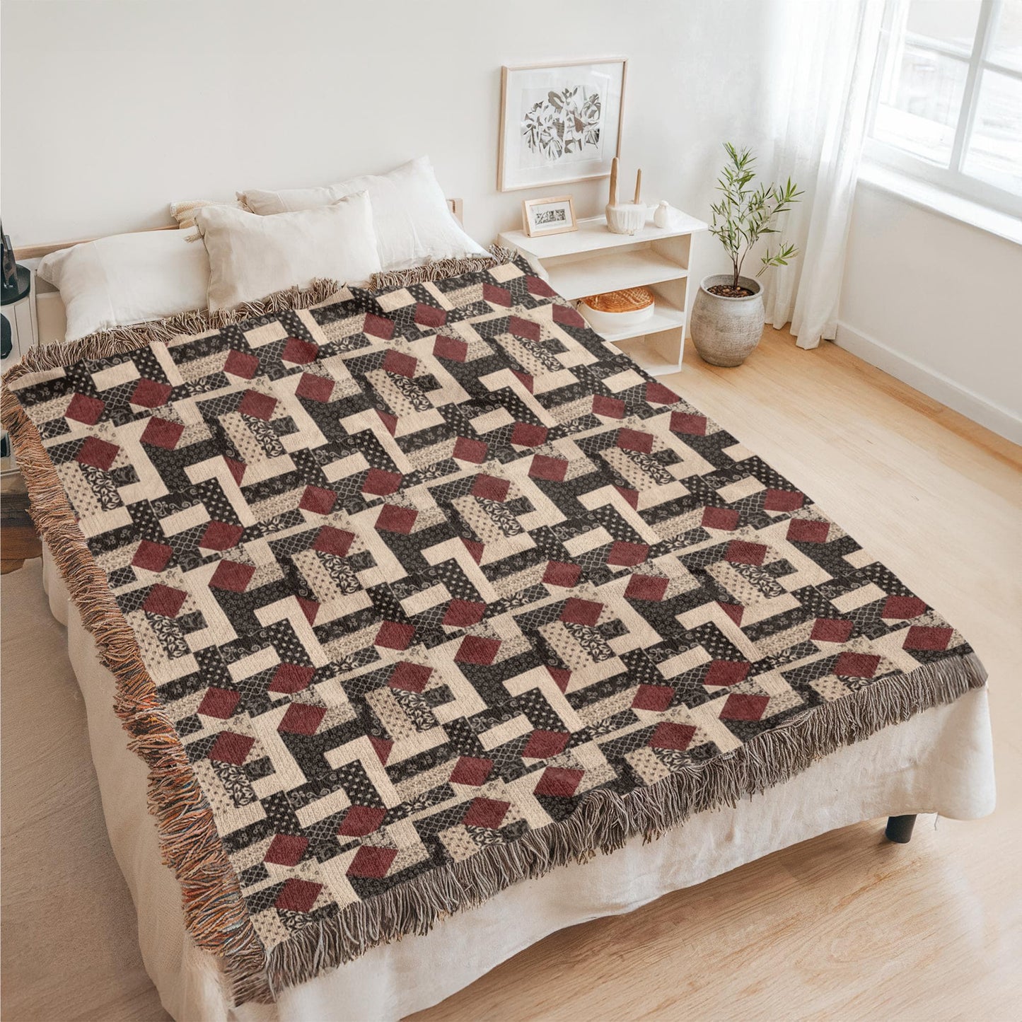 #3 Heirloom artwork woven blanket portrait 4 quadrants jpg