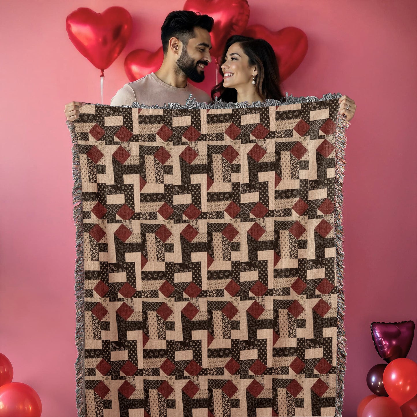 #3 Heirloom artwork woven blanket portrait 4 quadrants jpg