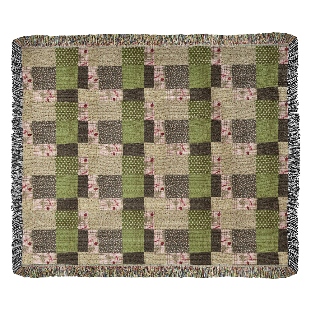 Glenna's green Heirloom woven blanket 1,920 x 1,600 x 3 to size landscape blanket