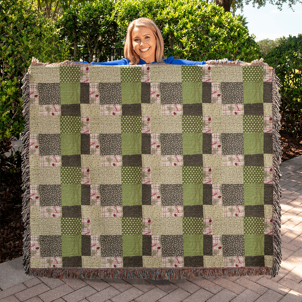 Glenna's green Heirloom woven blanket 1,920 x 1,600 x 3 to size landscape blanket
